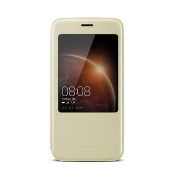 华为（HUAWEI）原装G7 Plus手机套麦芒4皮套 D199手机壳G7 Plus保护套 金色