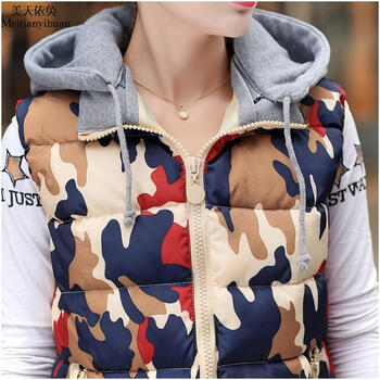 秋冬新款女装羽绒棉服马甲 休闲时尚大码短款棉背心马甲坎肩外套FZ473 黑色 XXL