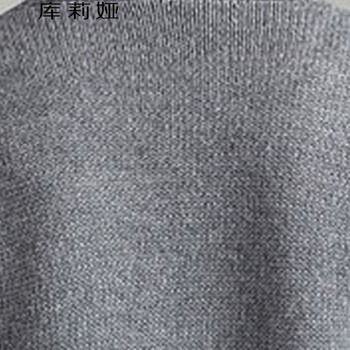 库莉娅韩版宽松长袖女装条纹拼色口袋针织衫开衫外套女K095 红灰 M