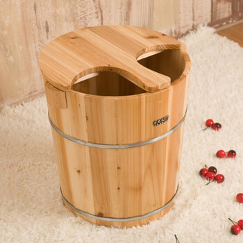 40cm 泡脚桶木桶 足浴桶 家用洗脚盆木桶 泡脚木盆泡脚桶 木盆 木桶