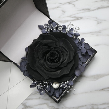 晓暮匠永生花礼盒进口巨型黑玫瑰蓝色妖姬情人节保鲜花礼盒毕业生日