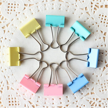 办公小夹子彩色长尾票据夹彩色长尾夹 燕尾夹19mm盒装颜色随机 200个