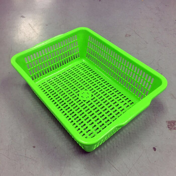 加厚厨房洗菜篮蔬菜彩色塑料篮子配货框子长方形周转框大号收纳筐 绿4
