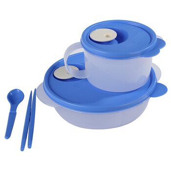 特百惠（Tupperware）午餐便携饭盒 简约组合2件套  摩登蓝