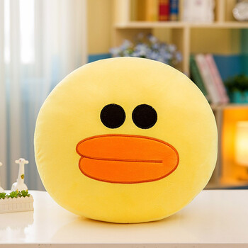 韩国 抱枕 line 刺绣靠枕公仔玩偶 【莎莉鸭抱枕 羽绒棉40厘米