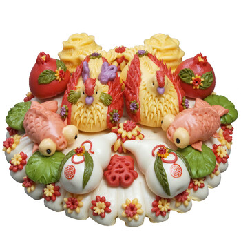 花饽饽婚庆结婚喜宴纯手工龙凤鸳鸯面食喜饽饽花馍馍馒头