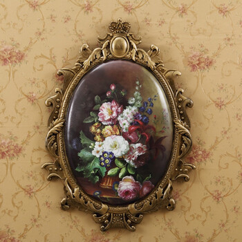 欧式壁挂壁饰美式乡村墙饰挂件树脂挂牌彩绘田园墙壁墙上装饰油画