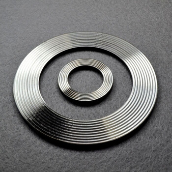 石墨四氟波齿复合垫齿形垫片 耐高压耐磨不锈钢外环金属齿形垫片 银色