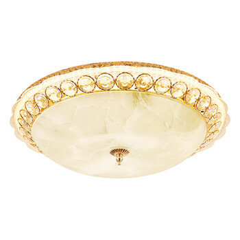 欧式卧室led吸顶灯圆形水晶客厅灯北欧温馨餐厅阳台房间灯饰灯具 华彩