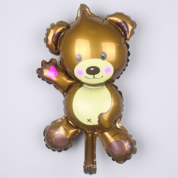 迷你卡通动物气球 铝箔宝宝百天周岁气球生日派对装扮百日宴布置 棕色
