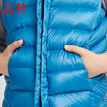 高梵 童装新品羽绒马甲童装棉背心初冬羽绒服 235A 宝蓝 150/XXL