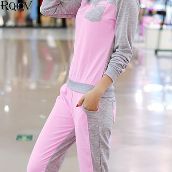 
                                        RQQV 卫衣女韩版大码圆领套头运动服休闲套装女长袖886 .红色 3XL                