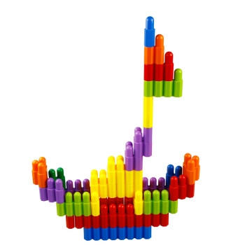 卡巴鲁 子弹头积木幼儿园早教玩具 儿童创意拼插塑料积木儿童玩具