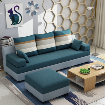 布艺沙发小户型组合客厅转角简约整装租房2.