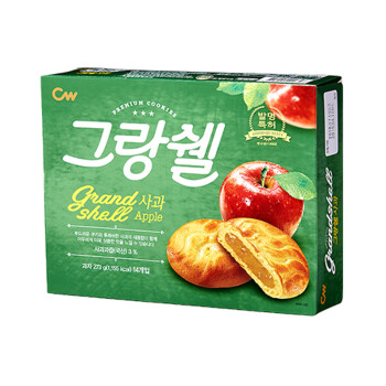 韩国直邮 青佑（Cw）苹果派 贝壳派 休闲零食 营养早餐蛋糕 273g/盒