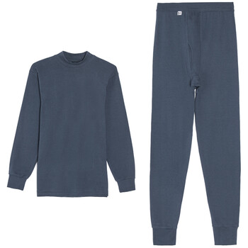 海之宁 中老年人秋衣秋裤纯棉套装冬季男式衬衣衬裤保暖舒适中领修身