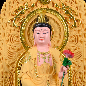 金祥源 西方三圣佛像家居佛堂供奉装饰品工艺品 大势至菩萨阿弥陀佛观