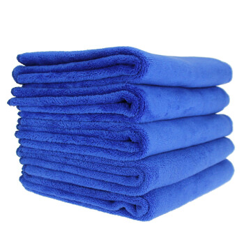 天气不错 洗车毛巾擦车布擦车毛巾超细纤维吸水毛巾清洁抹玻璃蓝色  30*70cm加厚5条装汽车用品
