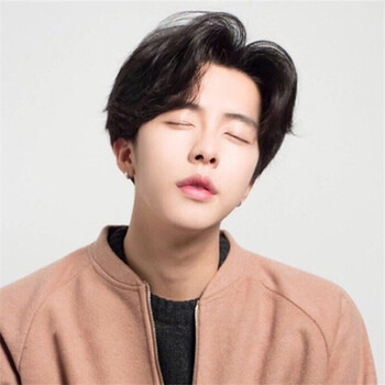 丽青丝真发假发男中分男士韩版帅气中分刘海纹理烫蓬松个性真人发丝