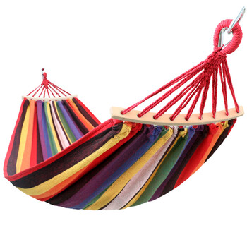 新款侧翻户外双人秋千室内阳台宿舍单人加厚帆布懒人吊床 款-彩虹