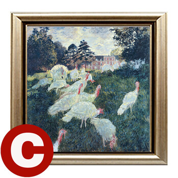 厅玄关卧室餐厅装饰画 有框挂画版画 莫奈 C款