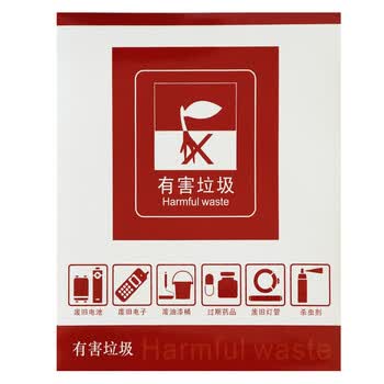 abepc贴纸不干胶垃圾分类垃圾桶可回收厨余其它有害四色标识有害垃圾
