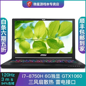 微星(msi) 游戏本笔记本电脑gs63 8re-001cn 120hz 3ms 15.