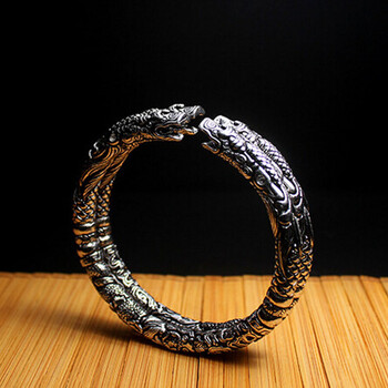 复古老九门张启山张大佛爷同款二响环手镯男女生情侣双响龙头手环