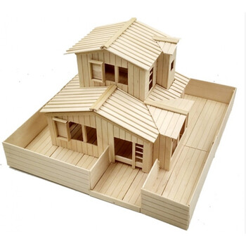 模型房子 木条diy木棍儿童手工制作建筑材料冰棒棍雪糕棍 无装饰 半