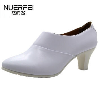 军官制式职业套脚工作白女鞋尖头海军甜美士官军校士兵皮鞋军工鞋宴会