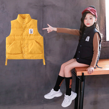 秋冬季新款潮儿童外穿女童冬天小学生韩版女孩小孩女大童时尚马甲