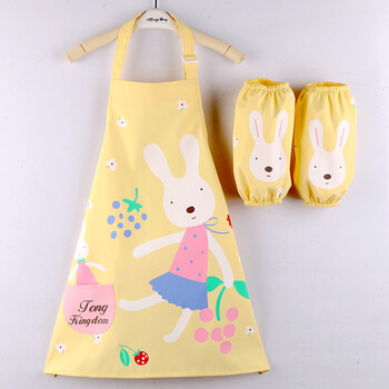 小孩子儿童围裙夏季画画防污衣公主女孩中大童小孩无袖男女罩衣qhh
