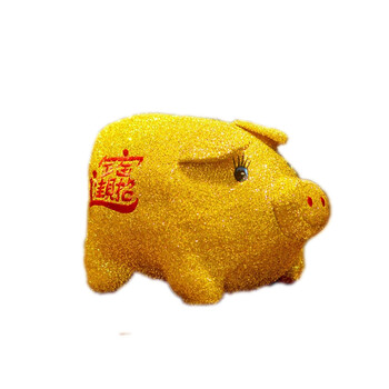 新年礼物 春节礼品 猪年吉祥物小金猪公仔 毛绒玩具大号布娃娃玩偶