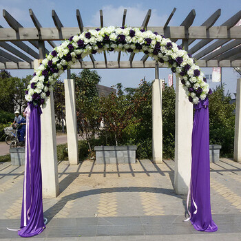 新款花拱门婚庆婚礼橱窗布景道具开业庆典节庆用品仿真绢花花门 深