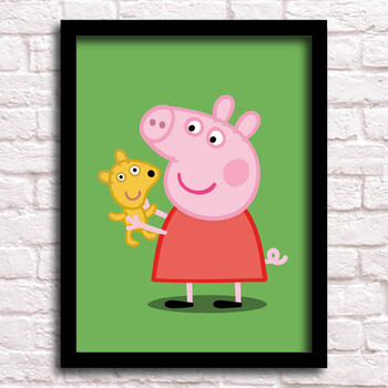 小猪佩奇卡通海报装饰画现代简约儿童房男孩女孩卧室挂画相框挂墙 8