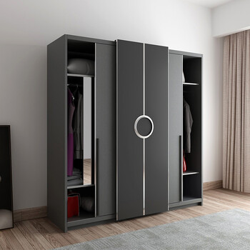苏菲洛克 衣柜 北欧推拉门衣柜 现代简约卧室组合大衣柜 深色北欧系列