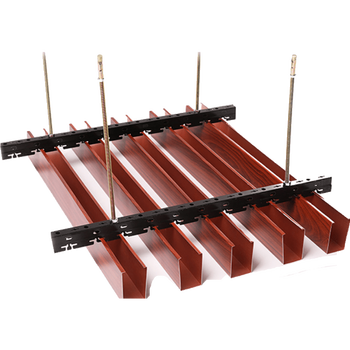 定制铝方通吊顶u型槽铝格栅木纹铝合金长条天花装饰材料广告牌扣板条
