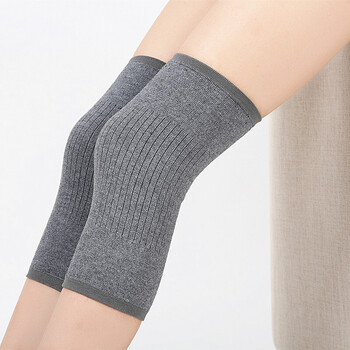 夏季护膝薄款男女士空调房老寒腿羊绒羊毛短款隐形护腿保暖无痕 灰色