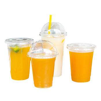 pet冷饮杯一次性果汁杯饮料杯奶茶杯塑料杯加厚高透打包杯子100只1 98