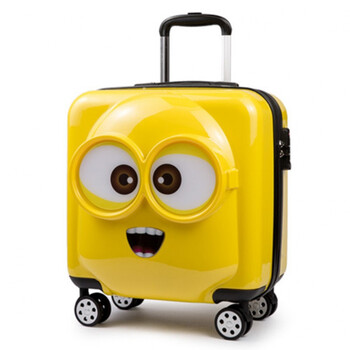儿童旅行箱小黄人万向轮拉杆箱手拉箱新品18寸可爱登机皮箱密码箱行李