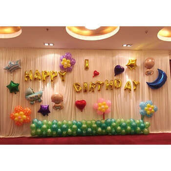 儿童生日派对装饰背景墙女宝宝周岁酒店布置男孩气球装饰套餐 王子
