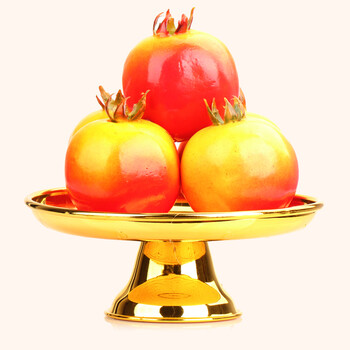 塑料仿真石榴果盘居家供奉装饰用品假水果风水摆件贡品