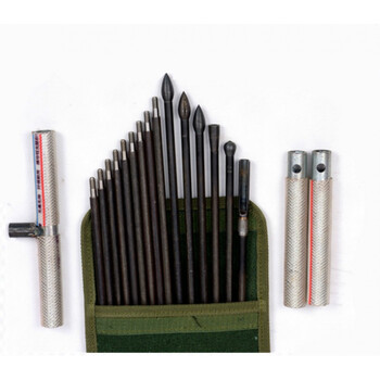 洛阳铲取土器禁止盗墓探针考古勘探工具 锰钢探钎探宝 全套装 50厘米