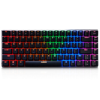 黑爵（Ajazz）极客AK33 RGB版背光游戏机械键盘 黑色黑轴 背光 游戏 办公 电脑 笔记本键盘