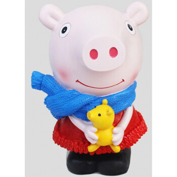 石膏娃娃白坯diy涂色手工彩绘存钱罐模具儿童玩具礼物卡通 小猪女(20