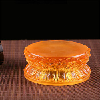 供佛像底座琉璃双层莲花底座供台多色多个规格圆形 正圆形白色中号14