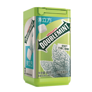 绿箭弹立方无糖口香糖留兰香薄荷味40g罐
