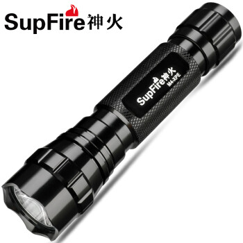SupFire神火M4迷你小强光手电筒LED超亮家用户外远射可充电18650电池小手电 M4黑色/3W一电