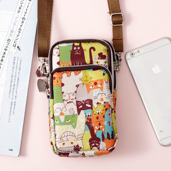 包包韩版可爱零钱包女2018新款迷你小包女手机袋 金色 波波猫-宽肩带