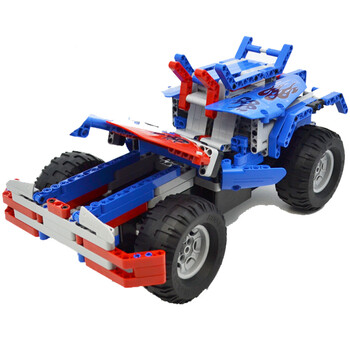 双鹰 拼装积木遥控车模型汽车充电儿童益智玩